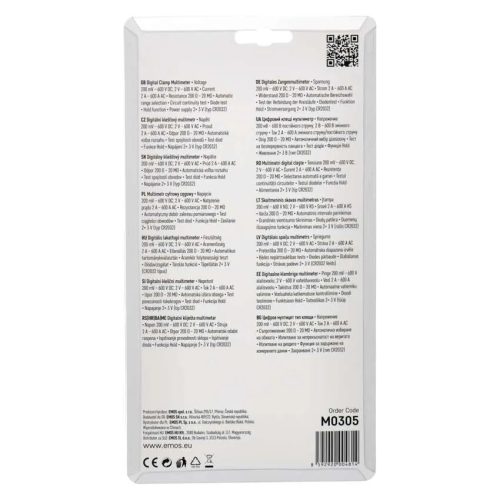 EMOS M0305 Lakatfogó multiméter AC, MD-310C