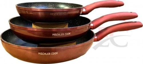 Mischler Cook serpenyő készlet 3 db burgundi MC-FA1003
