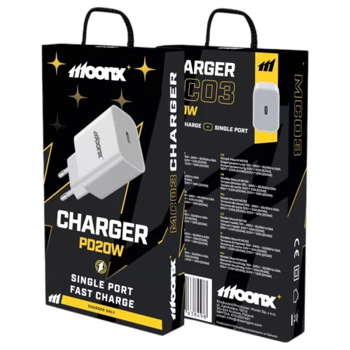 Moonx fali töltő MC03 PD 20W 1xUSB-C Fehér