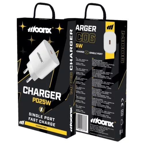 MOONX fali töltő MC06 PD 25W 1xUSB-C fehér