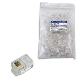   LogiLink RJ10 moduláris csatlakozó, 4P4C, árnyékolatlan, 100 db (MP0017)