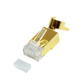  Logilink RJ45 moduláris csatlakozó, Cat.8.1/Cat.6A, árnyékolt, aranyozott, 10 db (MP0048)