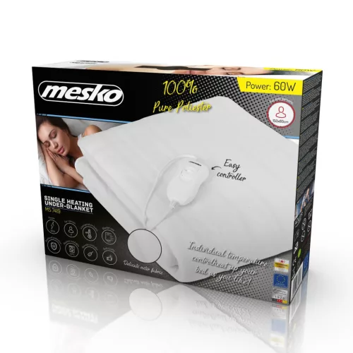 Mesko MS7419 egyszemélyes elektromos ágymelegítő,60W, 150x80cm 