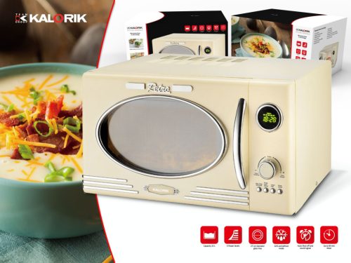 Kalorik MW2500DG Retro mikró 25L, Krémszín