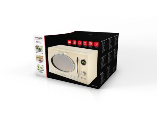 Kalorik MW2500DG Retro mikró 25L, Krémszín