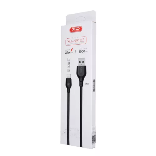 XO NB 103 USB- micro USB kábel fehér, 2m, 2,1A