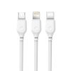 XO NB103 kábel 3in1 (lightning/micro/USB-C) fehér 2,1A 1m
