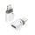 XO NB256F átalakító, Micro USB[anya] – Type-USB Lightning, fehér