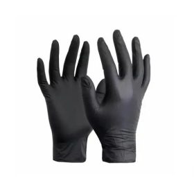   Egyszerhasználatos púdermentes nitril kesztyű, 100 db / 1 doboz (fekete, M) (NITRIL-KESZTYU-F-M)