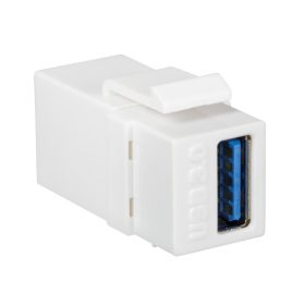   Logilink USB 3.0 keystone csatlakozó, A/F-USB-A/F, fehér (NK0015)