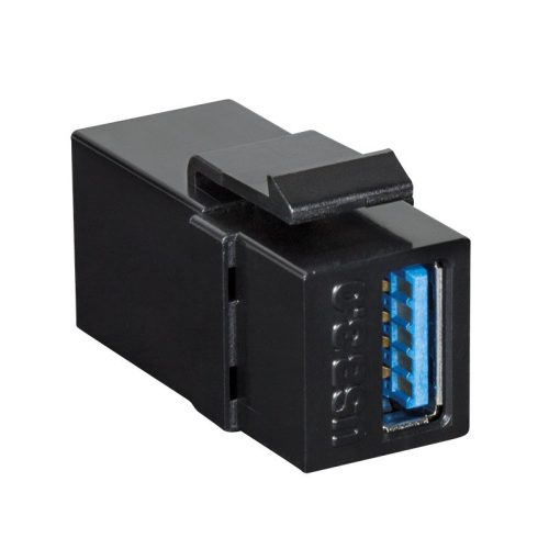 Logilink USB 3.0 keystone csatlakozó, A/F-USB-A/F, fekete