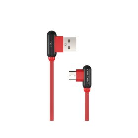   NATEC USB-C(M)->USB-A(M) 2.0 KÁBEL 1M SZÖGLETES BALRA/JOBBRA PIROS PRATI
