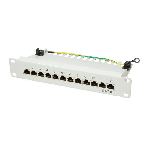 Logilink Cat.6 patch panel 12-port 10", STP, szürke