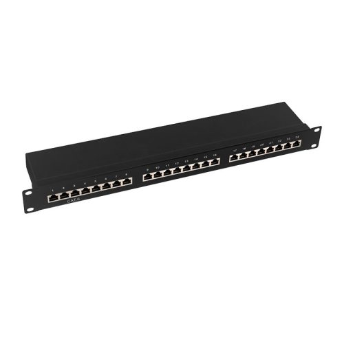 Logilink Cat.6 patch panel 24-port 19" STP, fekete, EconLinie