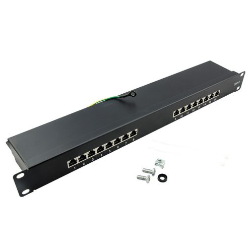 Logilink Cat.6 Patch Panel 16-port 19" STP, fekete, EconLine