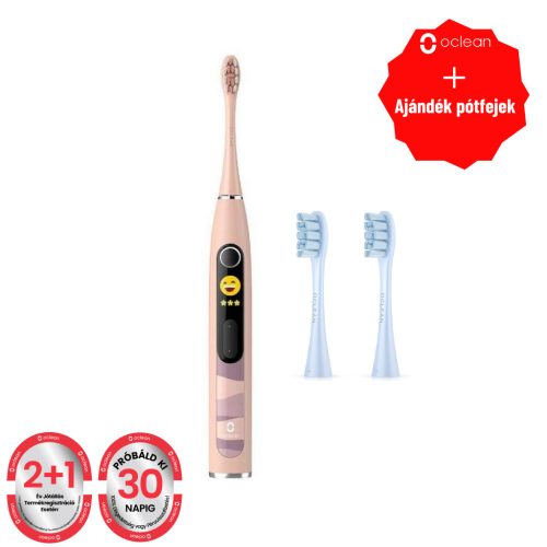 Oclean X10 Pink elektromos fogkefe +pótfej (OCL551921+ OCL551440)