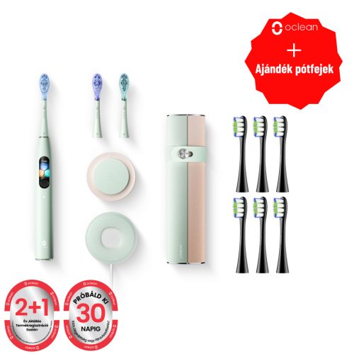 Oclean X Ultra Set Green elektromos fogkefe+ pótfej (OCL553505+OCL552232)