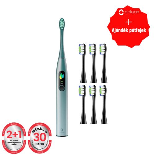 Oclean X Ultra Green elektromos fogkefe+ pótfej (OCL556025+OCL552232)