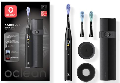 Oclean X Ultra 20 S Black elektromos fogkefe Szett