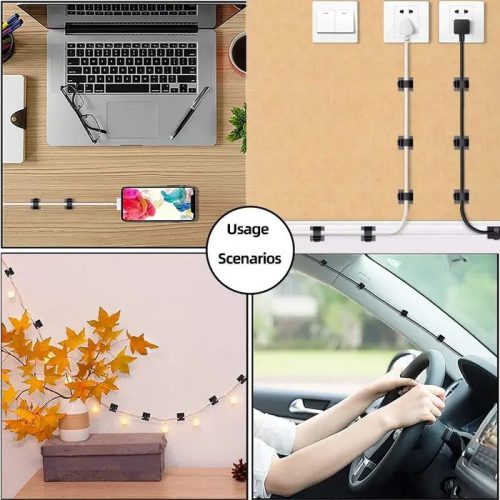 Well ORG-CABEL-S0224TT-WL Öntapadós kábel rendező, Kábeltartó 24 db-os