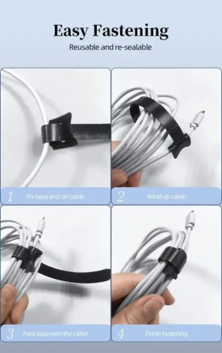 Well ORG-CABEL-T0225BK-WL Tépőzáras kábelkötegelő szett 150 x 12 mm, 25 db-os