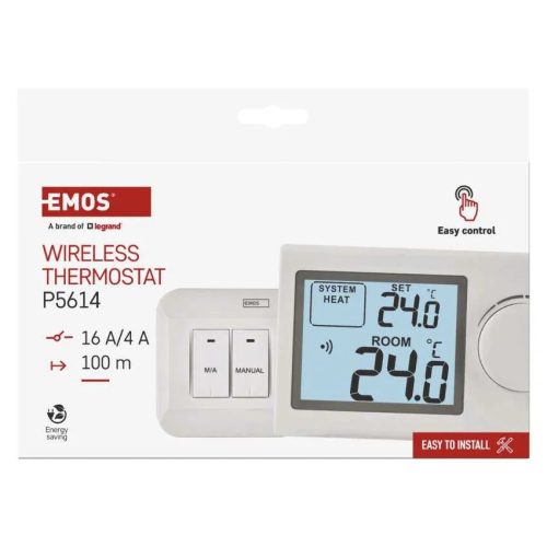 EMOS Manuális vezeték nélküli szobatermosztát P5614