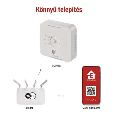 EMOS GoSmart Okos Szén-monoxid érzékelő TCS0101W wifivel (P56400S)