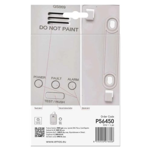 EMOS GS869 gázérzékelő, 230V tápellátás, fehér (P56450)