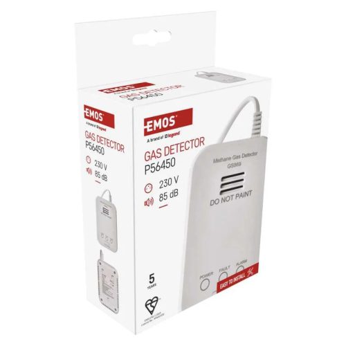 EMOS GS869 gázérzékelő, 230V tápellátás, fehér (P56450)