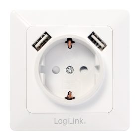 LogiLink Fali aljzat, 1x CEE 7/3, 2x USB-A (PA0162)