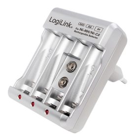  Logilink Akkumulátortöltő Ni-MH/Ni-Cd AA/AAA/9V akkumulátorokhoz (PA0168)