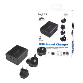   Logilink USB-csatlakozós utazási adapter QC 3-hoz, 18W (PA0188)