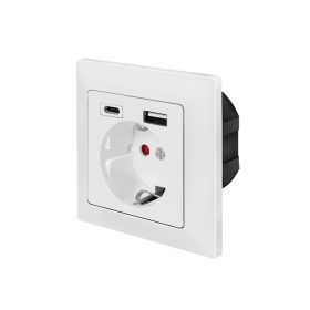   Logilink Fali aljzat, 1x CEE 7/3, 1x USB-A, 1x USB-C (PA0262)