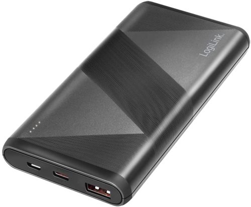 Logilink Mobil Power Bank, LiPo, 10.000mAh, PD & QC 18W, fekete
