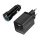 Logilink USB töltőkészlet, autós és váltóáramú, USB-C/F + USB-A/F, 5 V/15 W, fekete