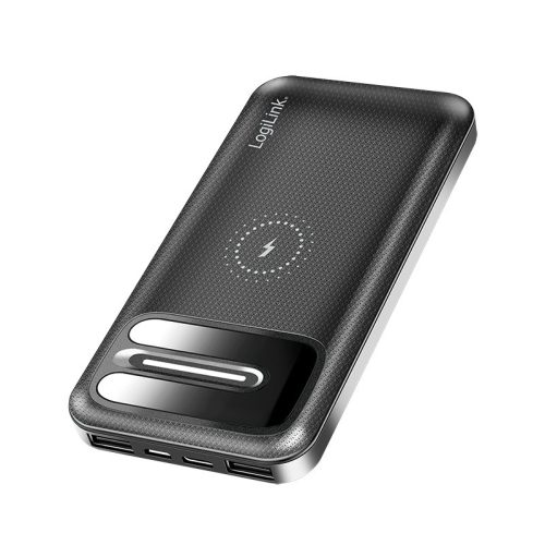 Logilink Power bank 8000 mAh, vezeték nélküli töltés, + 2x USB-A
