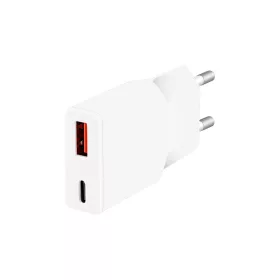   Logilink Dual-USB GaN töltő, 1x USB-C (PD), 1x USB-A (QC), 20 W, fehér (PA0346)