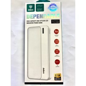   INKAX PB-01A 10.000MAH Power bank LED kijelzővel, USB-C és micro USB port (fehér)