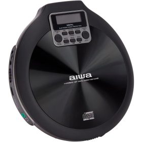   Aiwa PCP-850BK Hordozható MP3 Discman X-HyperBass és 50mp ESP védelemmel, fülhallgatóval és igényes tárolóval, fekete (PCP-850BK)