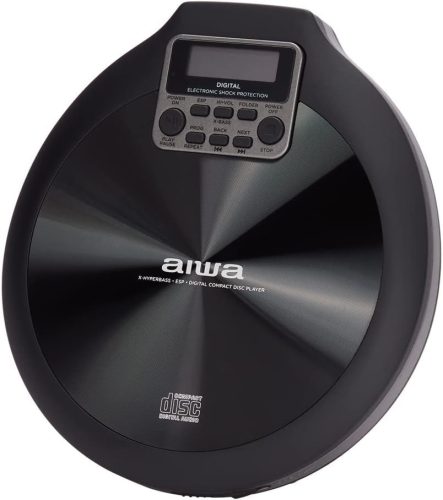 Aiwa PCP-850BK Hordozható MP3 Discman X-HyperBass és 50mp ESP védelemmel, fülhallgatóval és igényes tárolóval, fekete (PCP-850BK)