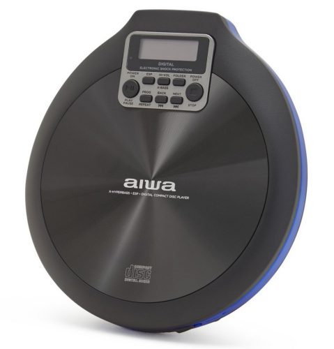 Aiwa PCP-850BL Hordozható MP3 Discman X-HyperBass és 50mp ESP védelemmel, fülhallgatóval és igényes tárolóval, kék (PCP-850BL)