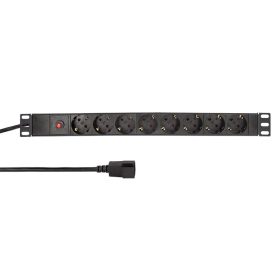   LogiLink 19" PDU 8-utas német aljzat, IEC csatlakozóval és túlterhelés elleni védelemmel (PDU8C03)