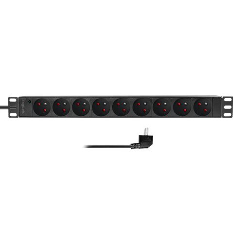 Logilink 19" PDU 9 x francia/belga szabványos kimenet Type E