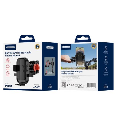 Jellico PH31 Flyover Biciklis/ Motoros Telefontartó, 4,5 -6,5" Fekete
