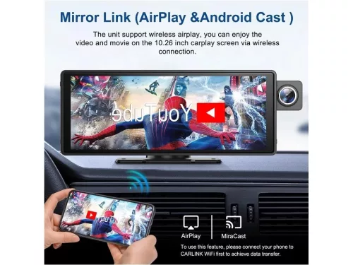 Well PLAY-CAR-EYEBALL-WL Eyeball multimédiás autós navigáció, 10,26" kijelző, Apple Carplay és Android Auto vezeték nélküli