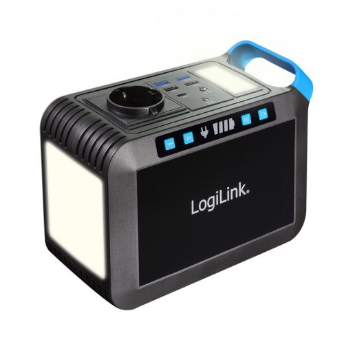 Logilink Hordozható erőmű, 200 W, 40 000 mAh, 7x kimenet, IP20, fekete/kék
