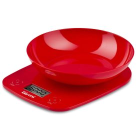   Girmi PS01 Konyhai mérleg piros színben, LCD kijelzővel, 5 kg-ig