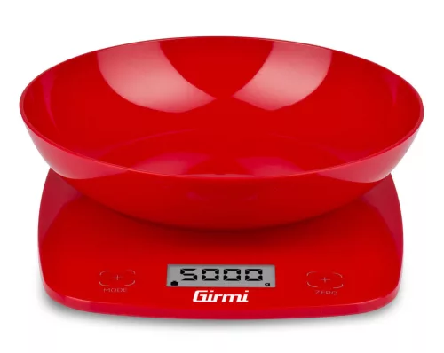 Girmi PS01 Konyhai mérleg piros színben, LCD kijelzővel, 5 kg-ig