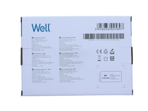 Well PSUP-INV/U-24V150W-WL Inverter szivargyújtó =>USB,12V- 230V inverter, 150W