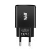 Well hálózati töltő fekete, 2USB 2,4A, PSUP-USB-W22402BK-WL